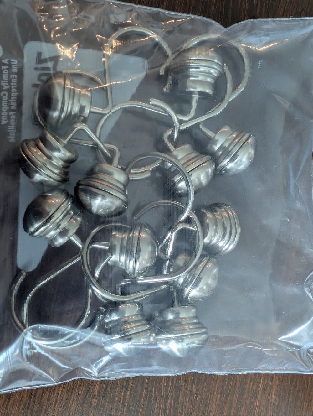 Shower Curtain Hooks Set of 24 Silver